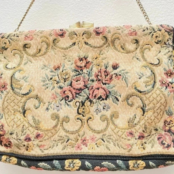 Vintage - Chain Needlepoint Tapestry Bag - Picture 3 of 8